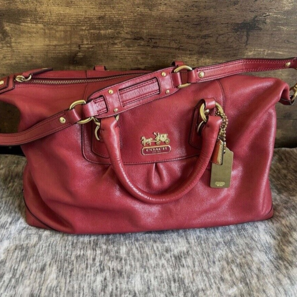 Coach Madison Sabrina Satchel #12949 Cherry Red Great Condition